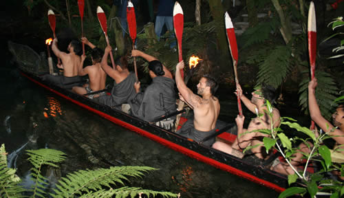 War Canoe, Mitai Maori Village, Rotorua, New Zealand