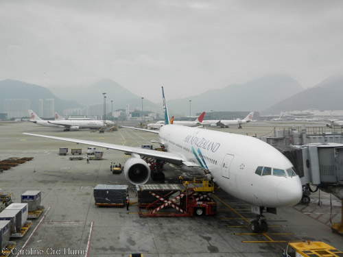 Air New Zealand flight to Auckland via Shanghai Airport