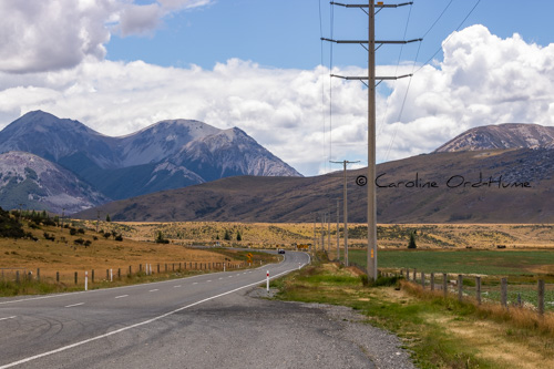 Road through Arthur's Pass driving West to East Road through Arthur's Pass driving West to East, Canterbury, South Island, New Zealand