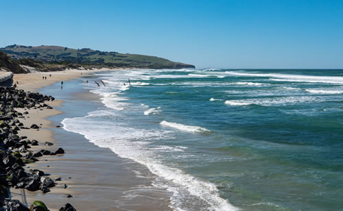 Dunedin Beach Dunedin Beach, East Coast, New Zealand, Otago, South Island, NZ