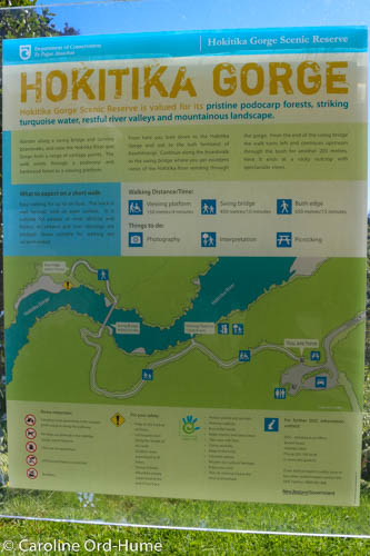 Hokitika Gorge Map and Walk Information Board, NZ South Island