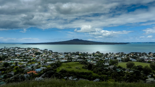 New Zealand islands view of Rangitoto Island from Auckland, North Island