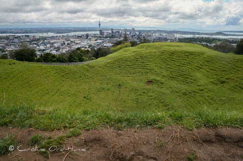 View of Auckland from Mangere Mountain Volcanic Cone