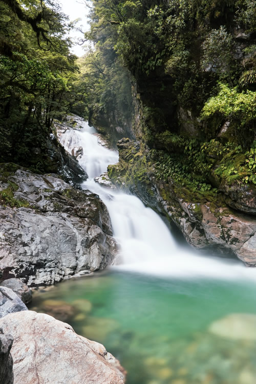 Christie Falls, Falls Creek Waterfall, Fiordland, Southland, South Island, New Zealand
