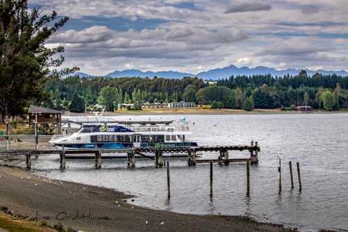 Lake Te Anau Docks and Cruise Boat, Fiordland, Southland, South Island, New Zealand
