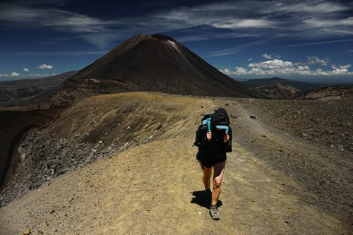 Tongariro Walker Image by Luca Calderone Tongariro National Park New Zealand